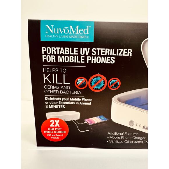 NuvoMed Portable UV Sterilizer for Mobile Phones 2X Dual Port Charger - Picture 3 of 7